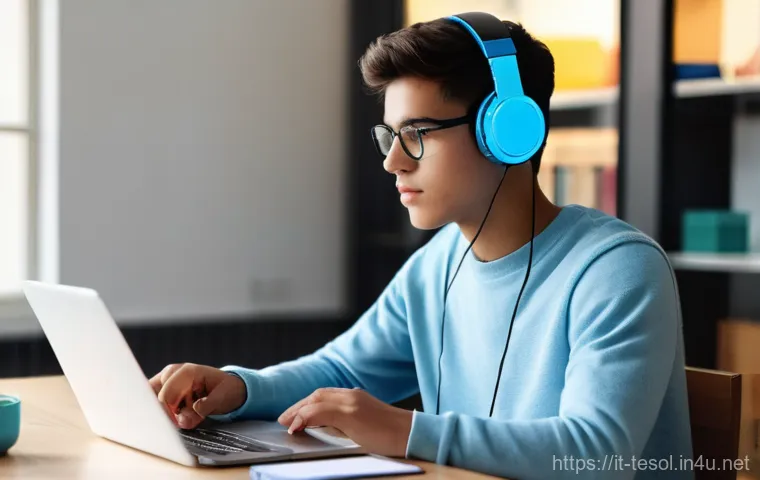 TESOL 교육의 최신 트렌드 - **Prompt 1: Hybrid Learning & Engaging Classroom**
    "A brightly lit, modern classroom in a contem...