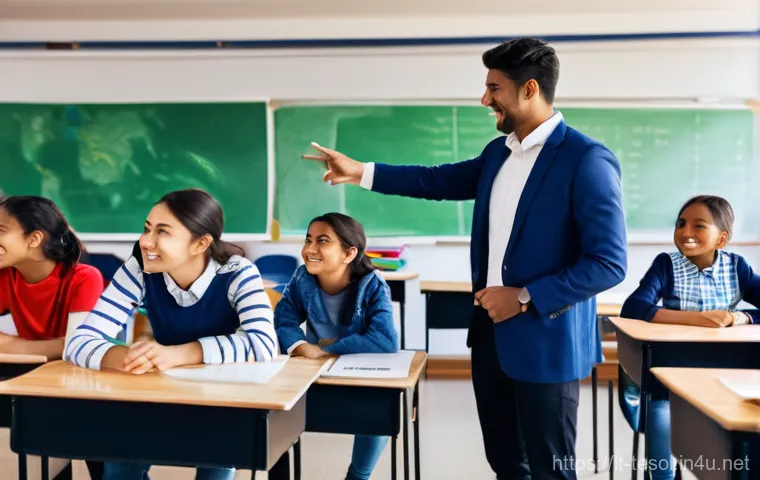 TESOL 학위의 글로벌 인지도 - A vibrant, brightly lit international classroom filled with diverse students of various ages (teens ...