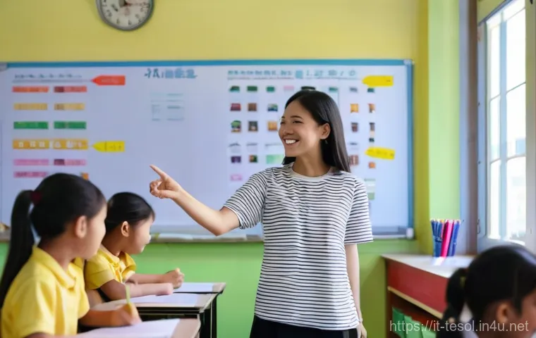 TESOL 취업 가능한 국가 - **"Vibrant Classroom in Asia: Teaching and Cultural Connection"**
A cheerful, mixed-ethnicity fe...