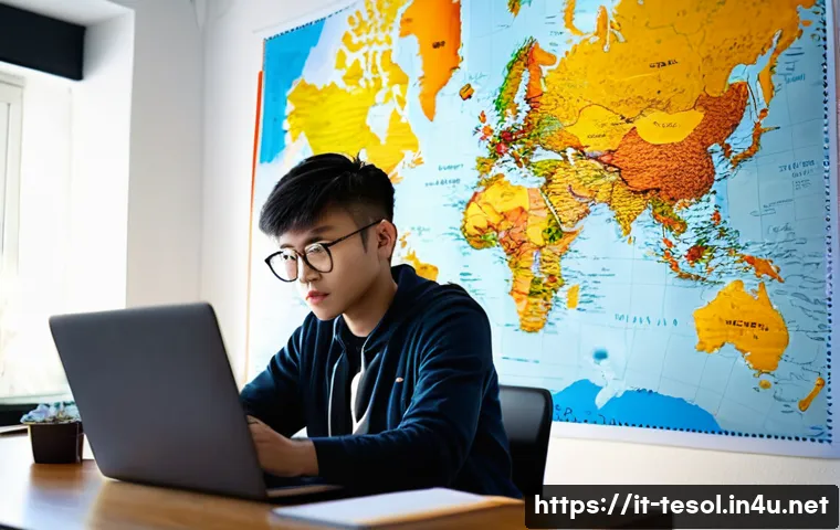 TESOL 자격증 관련 국가별 요구사항 - **Prompt:** A young, determined person, approximately 25-30 years old, with a diverse European appea...