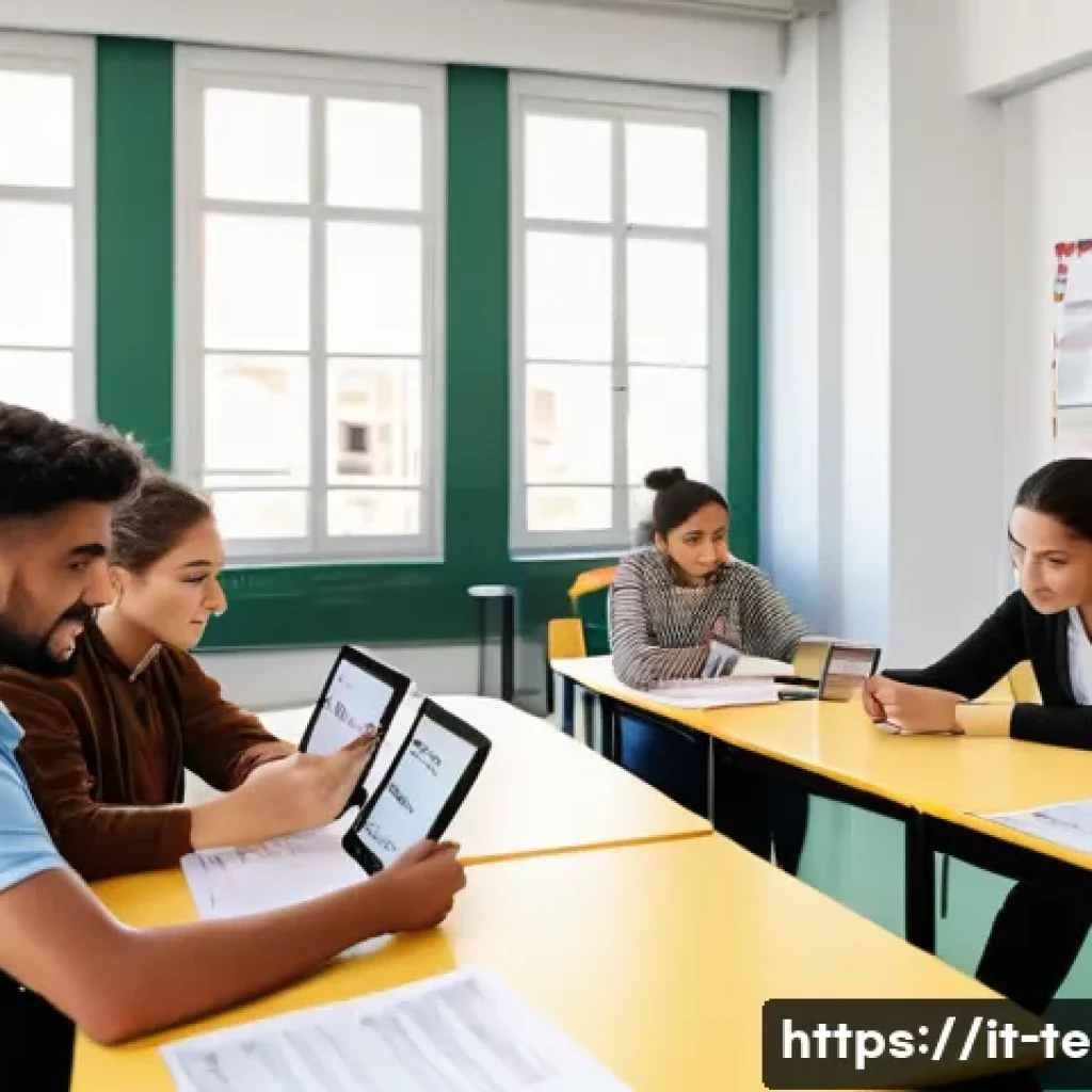 TESOL 강사가 자주 묻는 질문 - A diverse multinational TESOL classroom scene set in a modern Italian language school, featuring stu...