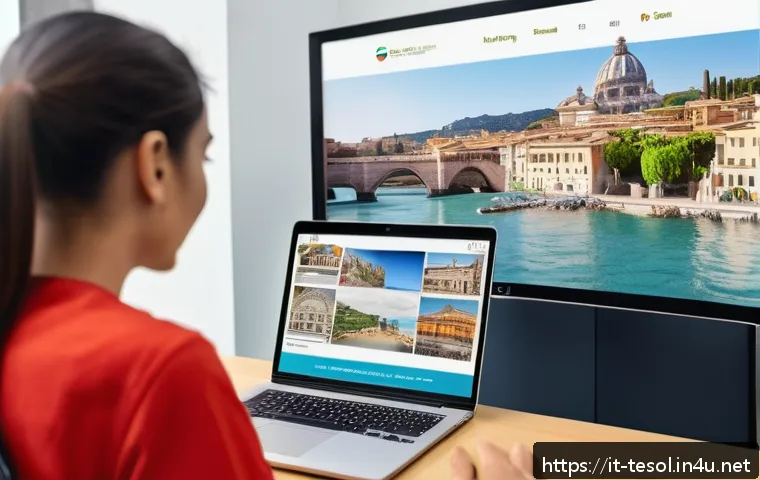 TESOL 자격증으로 가능한 비즈니스 모델 - A professional English teacher conducting a personalized online lesson for Italian tourism sector wo...