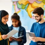 TESOL 강사로서 문화적 민감성 키우기 - A diverse multicultural classroom scene in Italy, featuring a group of students from various cultura...