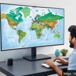 TESOL 자격증으로 경력 전환 성공 - A professional TESOL-certified teacher conducting an engaging online English lesson with a diverse g...
